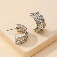 Hot Selling Fashion Metal Diamond Earrings Wholesale sku image 2