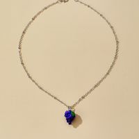 Fashion Creative New Fruit Grape Pendant Necklace Clavicle Chain Wholesale sku image 1