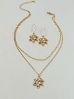 Popular Metal Flower Earrings Necklaces  Wholesale sku image 3