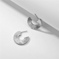 Hot Selling Fashion Environmentally Friendly Alloy Fan-shaped Semicircle Earrings Wholesale sku image 2