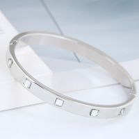 Korean Fashion Metal Diamond-studded Simple  Personality Bracelet main image 4