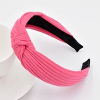Wide-sided Knitted Striped Cross-knotted Headband Korean Fabric Simple Headband Wholesale sku image 7