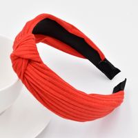 Wide-sided Knitted Striped Cross-knotted Headband Korean Fabric Simple Headband Wholesale sku image 11