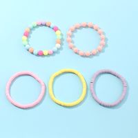 Koreanische Bonbonfarbe Perlen Kinder Armband Set Großhandel main image 5