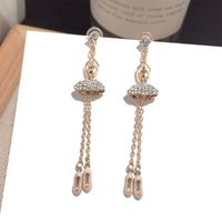 New Silver Long Tassel Needle Earrings  Wholesale main image 2