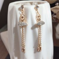 New Silver Long Tassel Needle Earrings  Wholesale main image 5