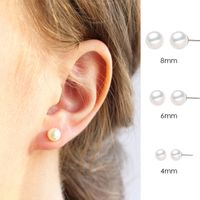 Mode Geometrisch Rostfreier Stahl Künstliche Perlen 14 Karat Vergoldet Ohrringe main image 1