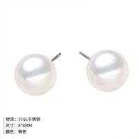 Mode Géométrique Acier Inoxydable Perles Artificielles Plaqué Or 14K Des Boucles D'Oreilles main image 5