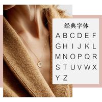 Fashion 316l Titanium Steel Carved 26 Letters Clavicle Chain Necklace For Women Jewelry main image 1