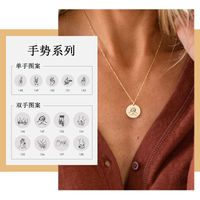 Fashion Simple Round Smooth Pendant 316l Titanium Steel Lettering Necklace 15mm main image 1