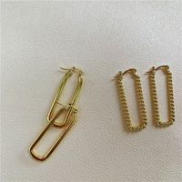 Glossy Square Exaggerated Minimalist Twist Earrings Wholesale main image 4