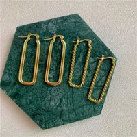 Glossy Square Exaggerated Minimalist Twist Earrings Wholesale main image 3