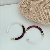 Fashionable New Large Circle Transparent Color Brown Double Color Matching Wild Earring For Women main image 4