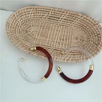 Fashionable New Large Circle Transparent Color Brown Double Color Matching Wild Earring For Women main image 5