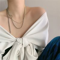 Small Fashion New Couple Gold And Silver Mixed Color Alloy Necklace Clavicle Chain main image 4