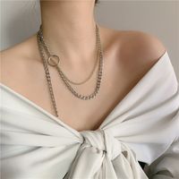 Small Fashion New Couple Gold And Silver Mixed Color Alloy Necklace Clavicle Chain main image 5