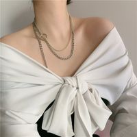 Small Fashion New Couple Gold And Silver Mixed Color Alloy Necklace Clavicle Chain main image 6