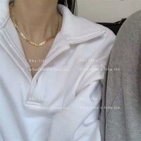 Korea's New Surface Brass Wide Version Chain Necklace Wild Clavicle Chain Choker main image 4