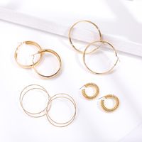 Fashion Exaggerated Twist Big Earring Alloy Stainless Steel Earring Set Wholesale main image 1