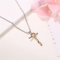 Fashion Love-shaped Classic Cross Pendant Clavicle Chain Ladies Necklace main image 4