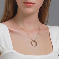 New Fashion Multi-layer Circle Girls Power Alloy Necklace Clavicle Chain main image 6