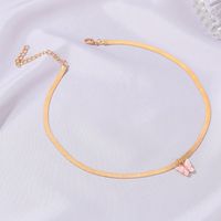 New Fashion Colorful Butterfly Simple Snake Bone Chain Alloy Necklace For Women main image 4