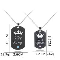 Hot Sale New Fashion Couple Crown Lettering Necklace Keychain Wholesale main image 4