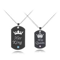 Hot Sale New Fashion Couple Crown Lettering Necklace Keychain Wholesale main image 3