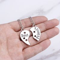 Love-shaped Star Wispy Stitching Best Friends English Letter Necklace Wholesale main image 1