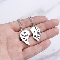 Love-shaped Star Wispy Stitching Best Friends English Letter Necklace Wholesale main image 2