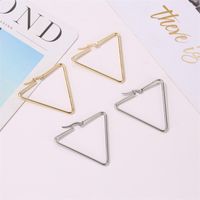 Simple Geometric Exaggerated Hollow Triangle Ear Buckle Earrings Wholesale main image 3