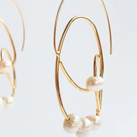 Exaggerated Geometric Pearl Metal Creative Irregular Earrings  Wholesale main image 6