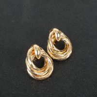 Fashion Geometric Metal Texture Simple Alloy Retro Earrings Wholesale main image 4
