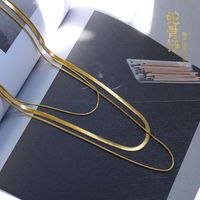 Trend Retro Einfache Titan Stahl Klinge Schlüsselbein Dreischichtige Anzug Halskette main image 4