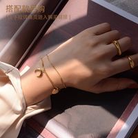 New Fashion Star Moon Sun Titanium Steel Bracelet Necklace Set main image 6