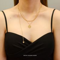 Collier Niche Retro Tassel Diamond Titane Acier Plaqué 18k Pour Femme main image 6