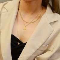 Collier Niche Retro Tassel Diamond Titane Acier Plaqué 18k Pour Femme main image 5