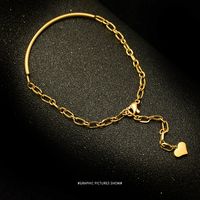 Niche Nouvelle Mode Simple Bracelet En Acier Au Titane Plaqué En Forme De Coeur 18k Pour Les Femmes main image 4