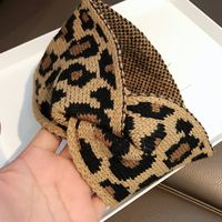 Leopard Print Knitting Retro Wide-brim Sports Hair Hoop Headband main image 4