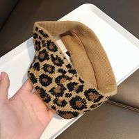 Leopard Print Knitting Retro Wide-brim Sports Hair Hoop Headband main image 5