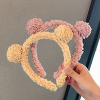 Korean Lamb Plush Bear Ears Hair Headband Wholesale main image 4