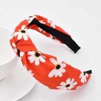 Kleines Gänseblümchen-haarband Korean Fashion Fabric Knotted Pressed Hair Flower Stirnband Großhandel main image 4