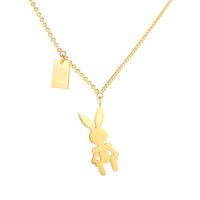 New Korean Simple Titanium Steel Rose Gold Plated Rabbit Clavicle Chain Pendant For Women main image 3