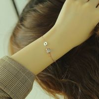 Korean Small Waist Simple Diamond Roman Numeral Bracelet For Women main image 6