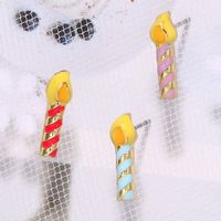Halloween Christmas Birthday Gift Fun Cartoon Color Dripping Candle Earrings Wholesale main image 3