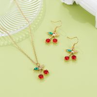 Korean New Cherry Wild Girls Alloy Necklace Earrings Set Hot-saling Wholesale main image 4