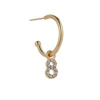 New Fashion Diamond Number 26 English Letter Pendant  Earrings Set main image 6