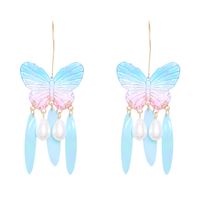 Neue Mode Geometrische Acrylplatte Schmetterling Wassertropfen Perlenohrringe Für Frauen main image 1