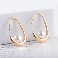 New Pearl Brass Metal Fashion Earrings For Women Hot-saling Wholesale main image 1