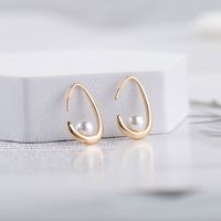 New Pearl Brass Metal Fashion Earrings For Women Hot-saling Wholesale main image 5